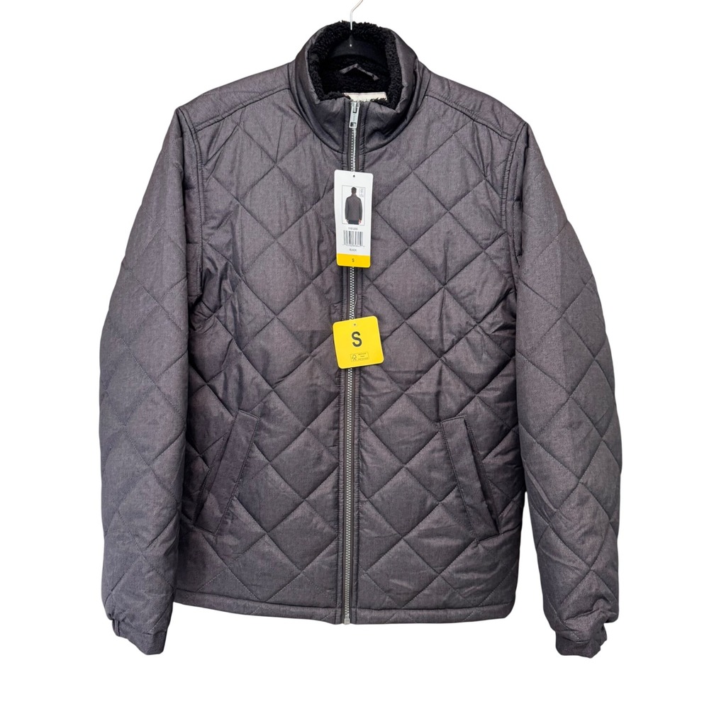 NWT Weatherproof Vintage Quilted Barn Jacket Small Black Fur Lined Classic Basic